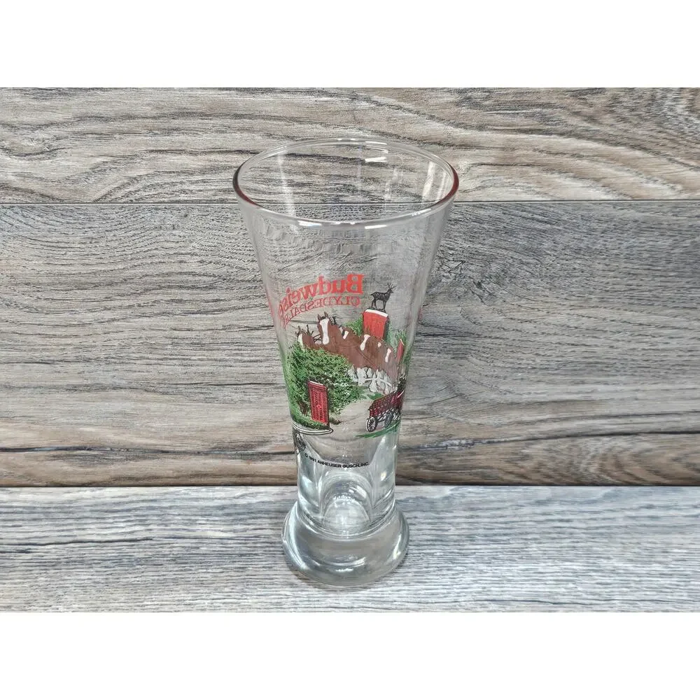 Budweiser 1991 Clydesdales Beer Pilsner Drinking Glass